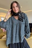 Nonni Gingham Artist Smock Black